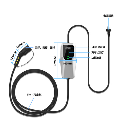3.5kW Ac Type 2 Ev Pengisi Daya Luar Ruang Domestik Tingkat 1 2 EV Home Wall Charger CE FCC