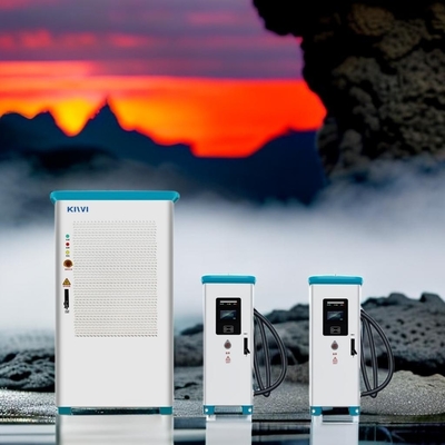 AC 380V 50/60H Dual EV Charger Stasiun Pengisian Cepat Surya Publik