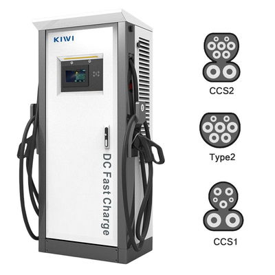 Tegangan Keluar DC 200V-1000V 60KW 120KW CCS2 Chademo Type2 EV DC Charging Stack untuk EV