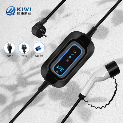 KIWI Car Electric EV Charger AC Type 1 2 16A Home EV Charging Station Panjang kabel 5M