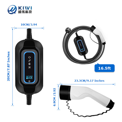 220V KIWI 3.5KW Portable EV Charger Type 2 16A J1772 untuk stasiun pengisian mobil listrik