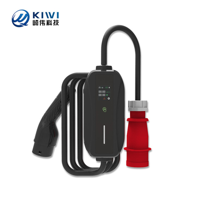 KIWI 11KW Portable EV Charger J1772 Koneksi Tipe 2 untuk Stasiun Pengisian Mobil Listrik