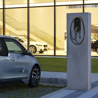Pengecas cepat EV 22KW dipasang di dinding/kolom KIWI untuk tegangan input 380v dan kabel tipe 1 2