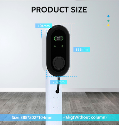 AC Leakage RCD Wall Mount 22kw 32A Fast EV Charging Station untuk kebutuhan pengisian rumah