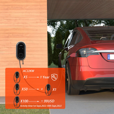 22kW 3-Phase Plug-in Fast Charge GB/T OCPP Wall Box EV Charger Station untuk Mobil Listrik