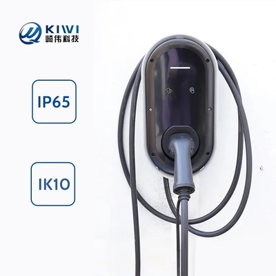 Pengisi daya kendaraan listrik Tingkat 2 7kw dengan colokan Ev Tipe 2 dan instalasi yang dipasang di dinding