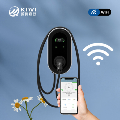 KIWI LCD Mini Opcc 220V Stasiun Pengisian Tipe 2 7kW CCS EV Charger untuk Mobil Listrik