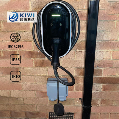 GBT Socket 1 Phase AC Level 2 EV Charging Station dengan output 7KW dan pemantauan tegangan