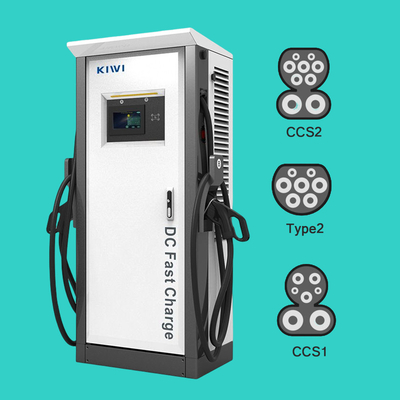 60KW OCPP 1.6J/1.5J CCS2 GBT Chademo Pengecas Kendaraan Listrik Tingkat 3 DC EV Quick Charger