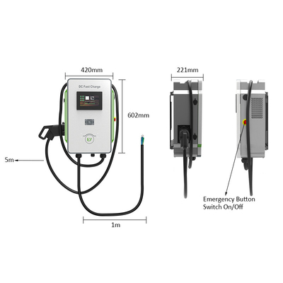 Pengisi daya mobil listrik OEM Level 3 Wall-mount 30kW DC Fast Charger CCS1 CCS2 GB/T