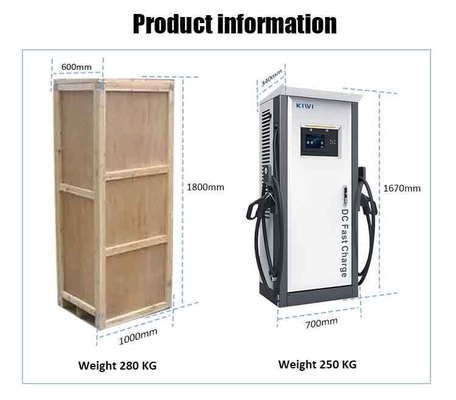 Stasiun Pengisian Cepat EV 60KW 120KW DC Dengan Plug Charge Floor Standing