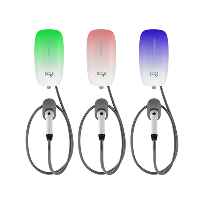 Portable 7kW DC Fast Charging 220V EV Car Charger dengan Sensor Suhu Koneksi dan Stand Lantai yang dipasang di dinding